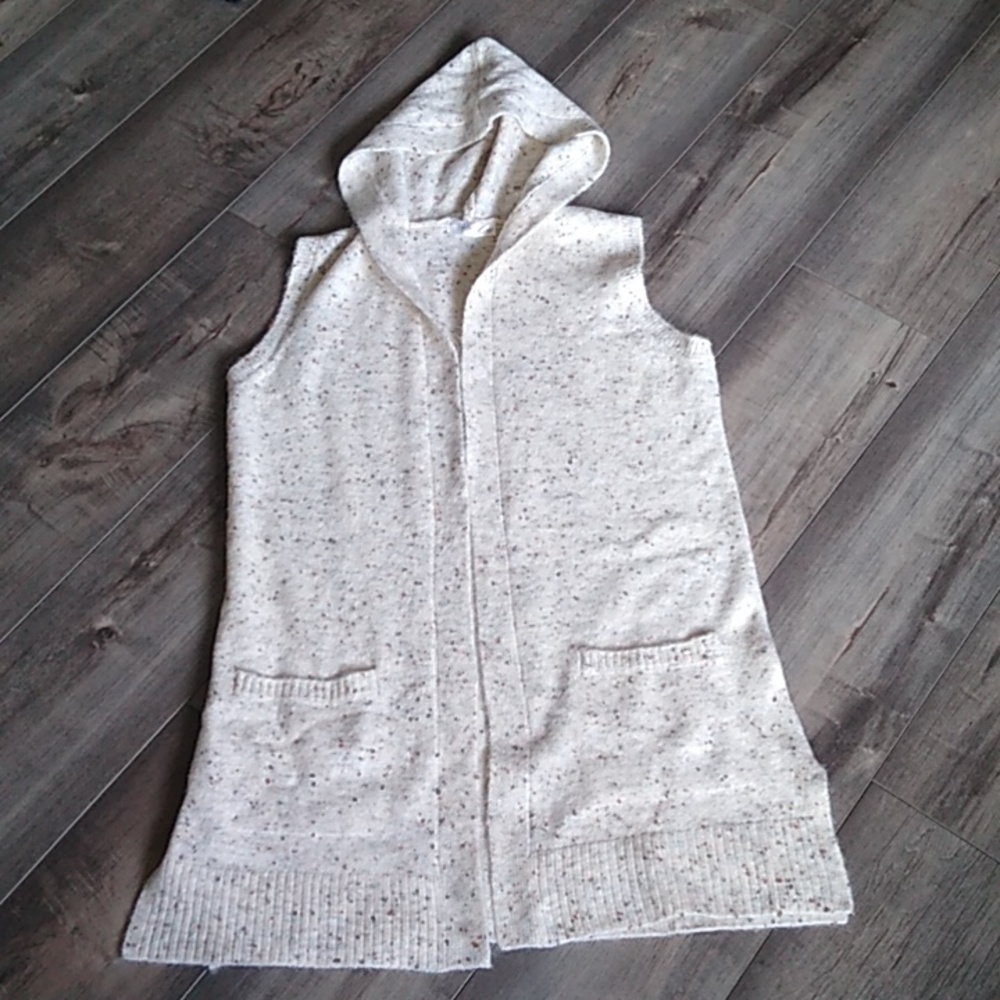 PEYTON PRIMROSE VEST SWEATER SHRUG WITH HOOD SIZE S